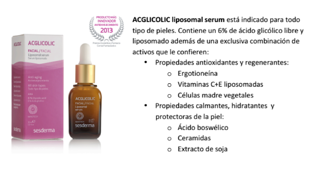 ACGLICOLIC liposomal serum de Sesderma, ¡producto premiado! ACGLICOLIC liposomal serum de Sesderma, ¡producto premiado!