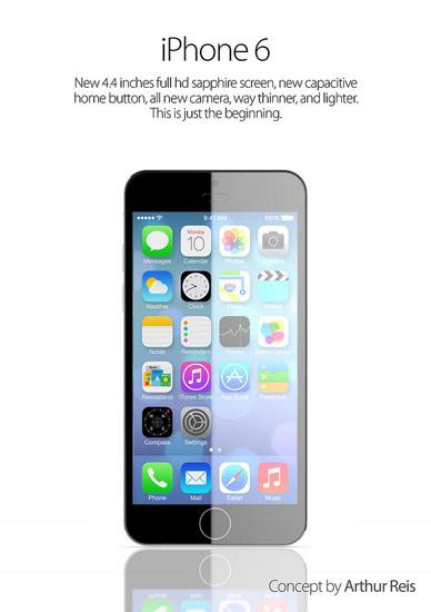 iPhone 6 con display de 4.4 pulgadas en una nueva imagen conceptual Diseño del iPhone 6