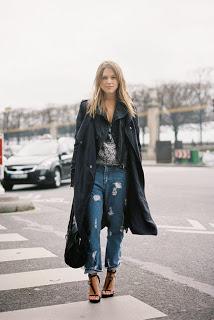 Street style:Ripped jeans