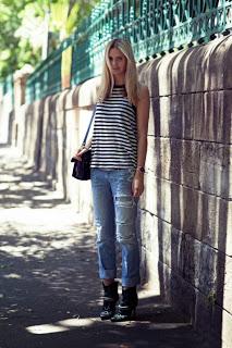 Street style:Ripped jeans