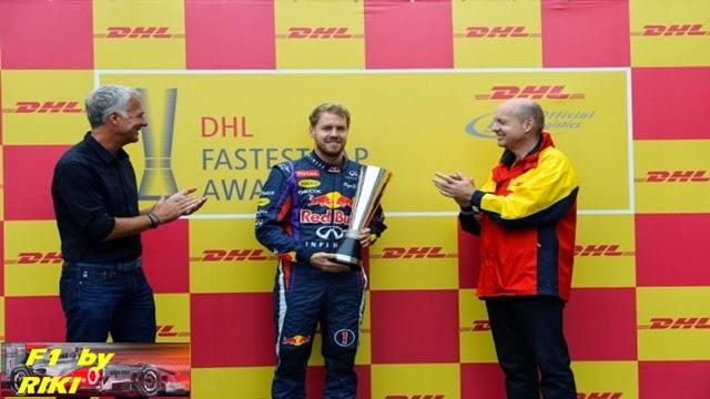 VETTEL RECIBE EL PREMIO DHL POR LOGRAR EL MAYOR NUMERO DE VUELTAS RAPIDAS EN 2013 VETTEL RECIBE EL PREMIO DHL POR LOGRAR EL MAYOR NUMERO DE VUELTAS RAPIDAS EN 2013