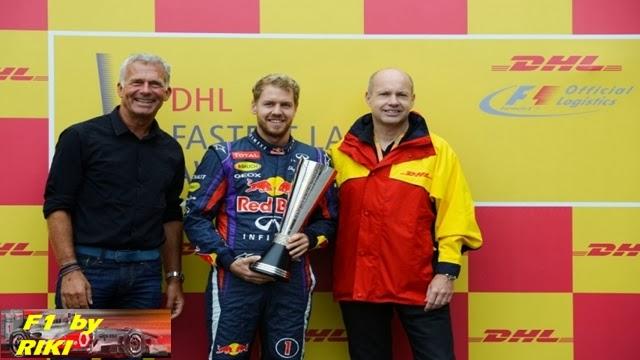 VETTEL RECIBE EL PREMIO DHL POR LOGRAR EL MAYOR NUMERO DE VUELTAS RAPIDAS EN 2013 VETTEL RECIBE EL PREMIO DHL POR LOGRAR EL MAYOR NUMERO DE VUELTAS RAPIDAS EN 2013