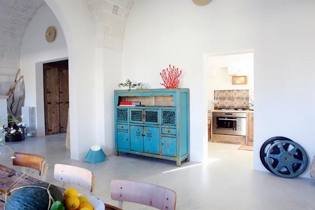 Una preciosa casa, en Puglia, con magníficos muebles recuperados