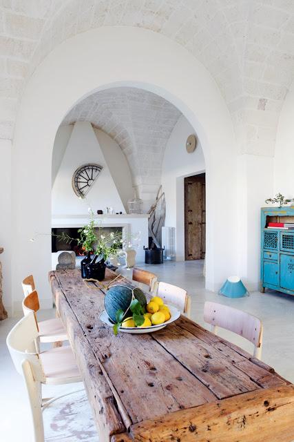 Una preciosa casa, en Puglia, con magníficos muebles recuperados