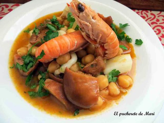 GARBANZOS CON REBOLLONES Y CIGALAS GARBANZOS CON REBOLLONES Y CIGALAS