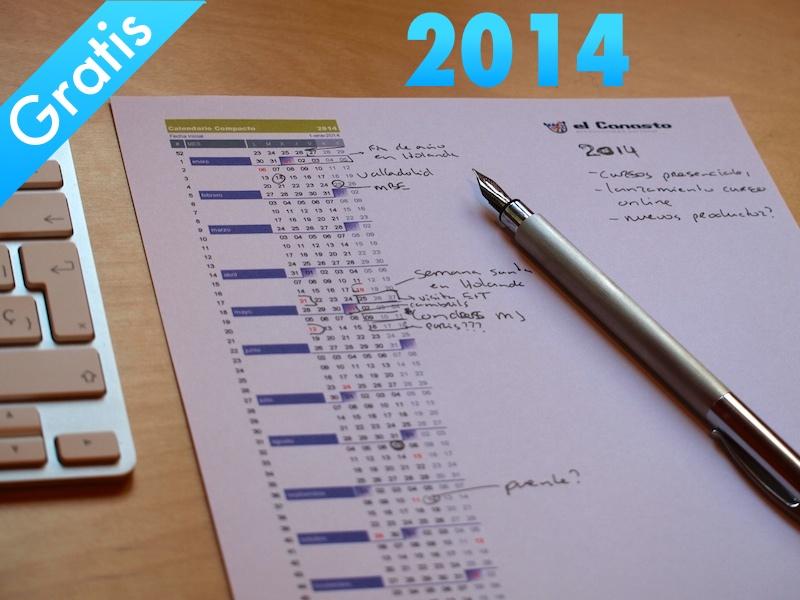 ✓ Decide qué vas a hacer en el año 2014 con el calendario compacto Calendario compacto de 2014