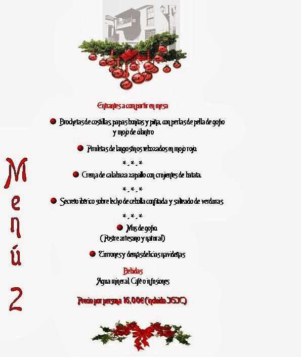 MENUS ESPECIAL NAVIDAD 2013