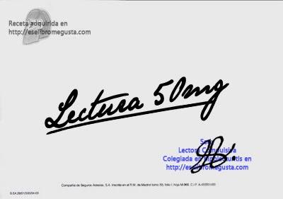 Receta: Lectura 50mg Receta: Lectura 50mg