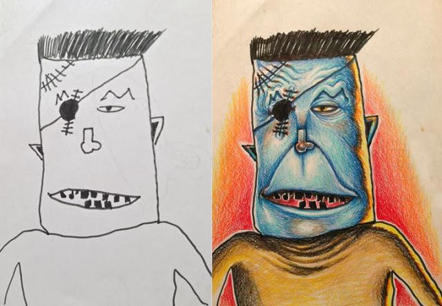 Gente increíble: un padre colorea los dibujos de sus hijos de forma espectacular Gente increíble: un padre colorea los dibujos de sus hijos de forma espectacular