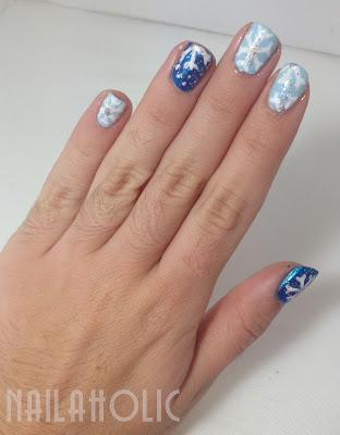 Tutorial - Christmas nails: Snowflakes