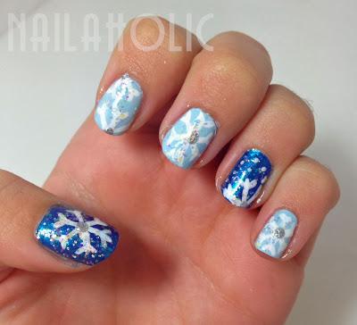 Tutorial - Christmas nails: Snowflakes