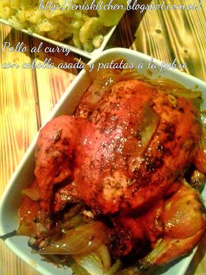 Pollo al curry con cebolla asada Pollo al curry con cebolla asada
