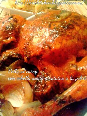 Pollo al curry con cebolla asada Pollo al curry con cebolla asada