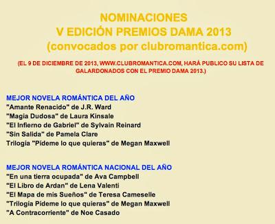 NOMINACIONES PREMIOS DAMA 2013