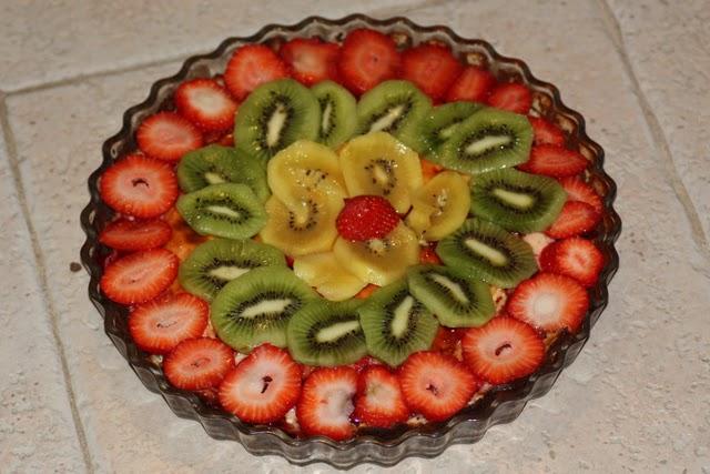 Tarta de queso con fruta fresca