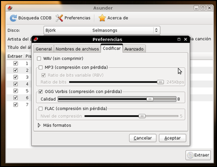 Convertir música a formatos libres. Convertir música a formatos libres.