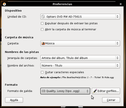 Convertir música a formatos libres. Convertir música a formatos libres.