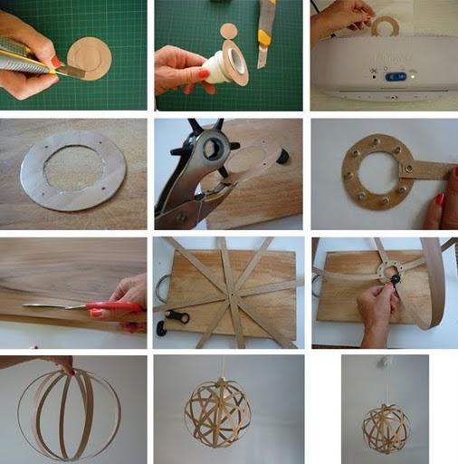 Cómo hacer una lámpara con chapa de madera. manualidades para hacer una lampara de madera
