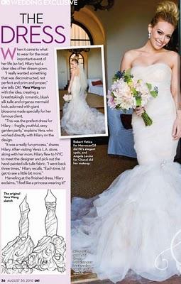 Y el vestido de novia de Hilary Duff era un diseño de... Vera Wang!