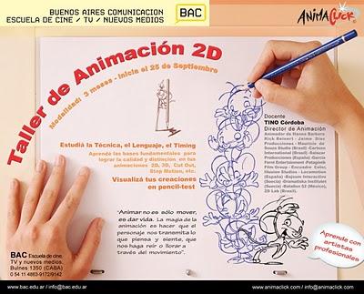 Animaclick convoca a cursos de Animación 2D, aviso