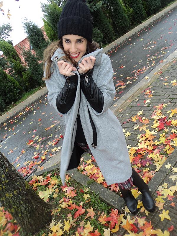 Grey coat black hat