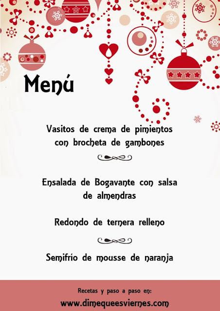 Menu para Navidad, primera sugerencia y recetas completas