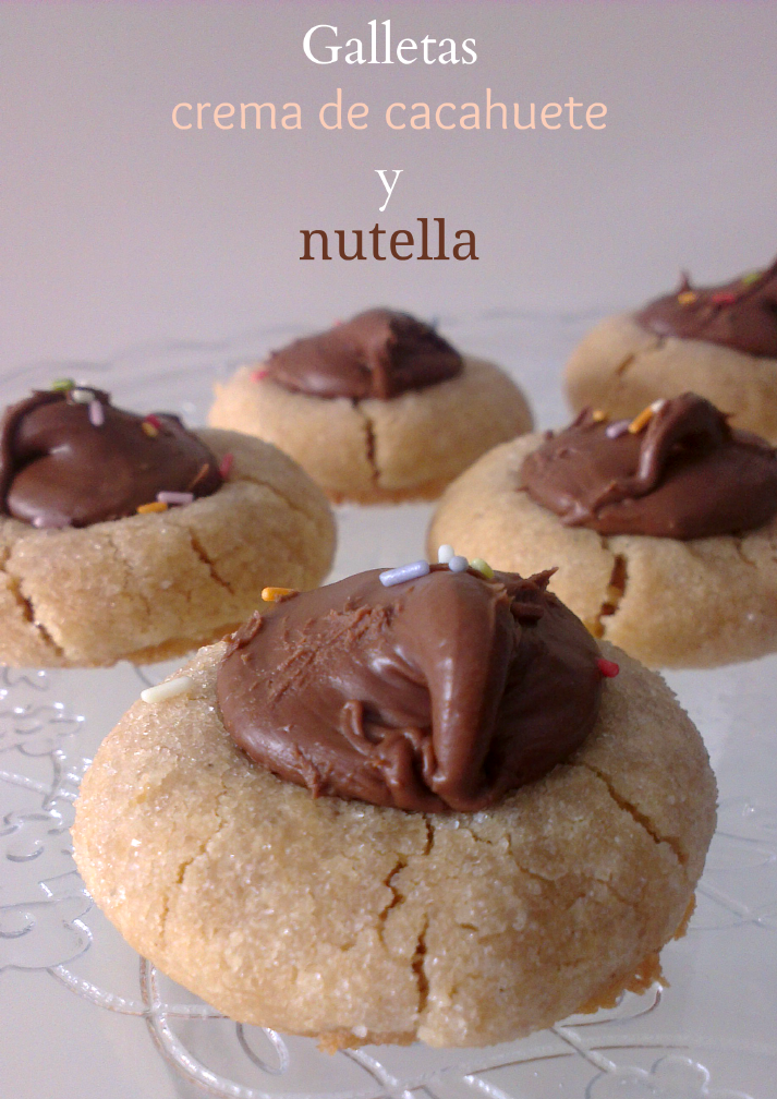 receta de galletas de crema de cacahuete y nocilla o nutella
