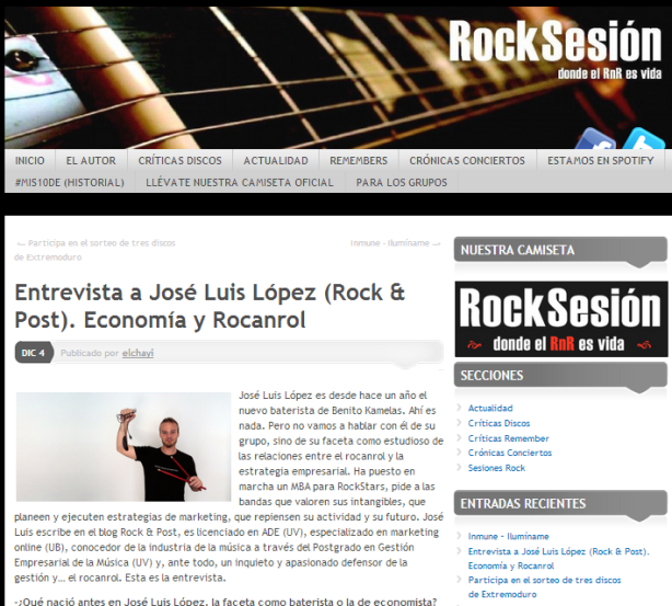 Entrevista para rocksesion.com