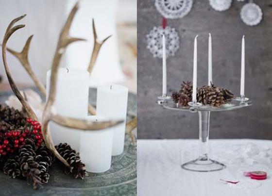 Naturales y sencillos centros de Navidad centros-mesa-navidad-natural07