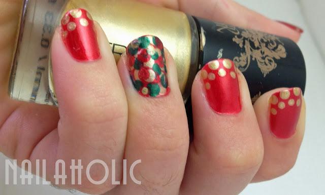 Tutorial - Christmas nails: Dotted Christmas