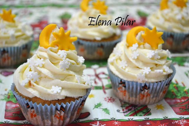 Cupcakes de Naranja y Vainilla, nevados por fuera... y por dentro (Recetas navideñas, 3)