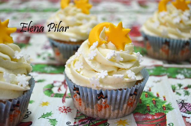 Cupcakes de Naranja y Vainilla, nevados por fuera... y por dentro (Recetas navideñas, 3)