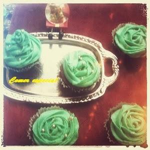 Cupcakes de menta y chocolate para Navidad