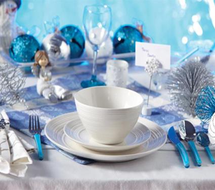 Lindas mesas navideñas en color azul Lindas mesas navideñas en color azul