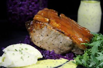 Panza de cerdo glaseada o