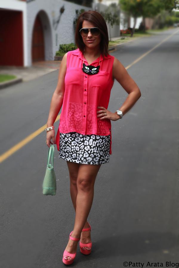 mis looks Coral y Print Jessica Butrich, Patty Arata Blog, falda, Club J, Mis looks
