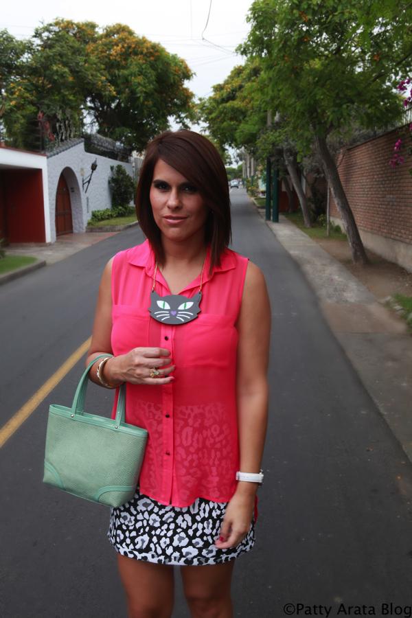 Patty Arata blog Falda animal print, Cartera Neu, Menta, Verano, looks
