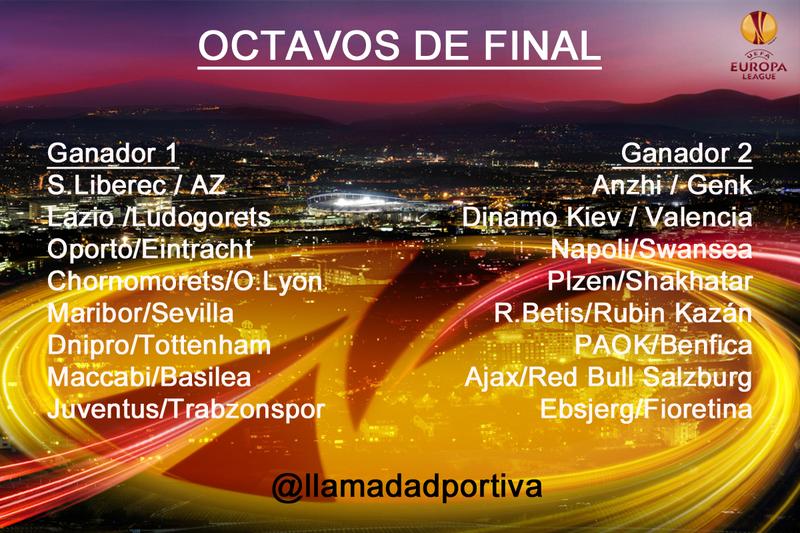 Dieciseisavos y octavos de final de la Europa League.