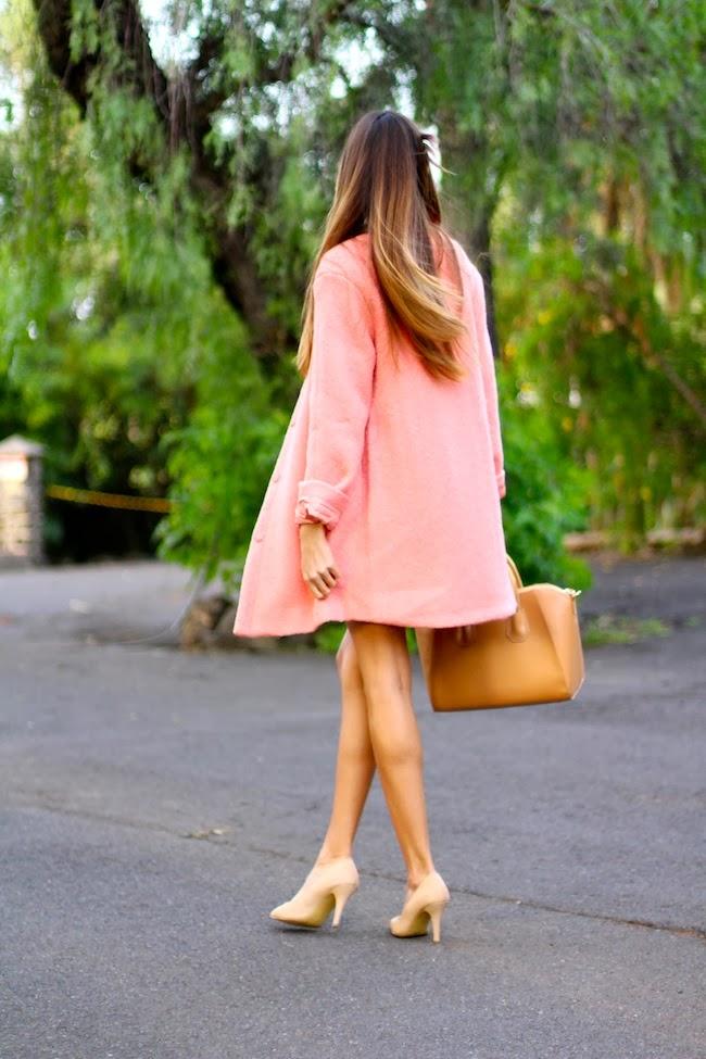 Pink Coat and blue dress Pink Coat and blue dress