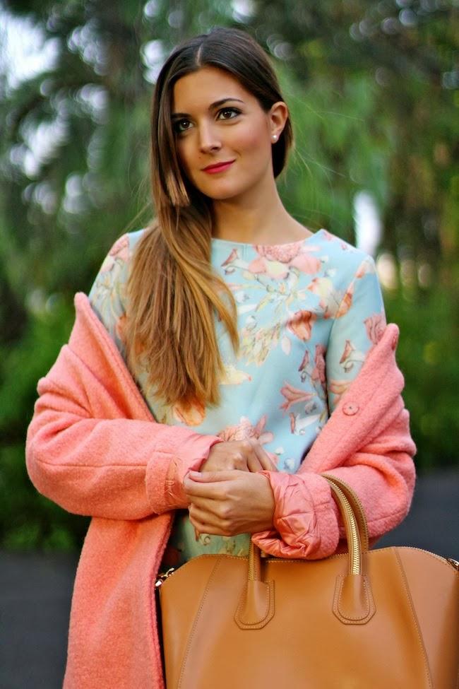 Pink Coat and blue dress Pink Coat and blue dress