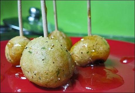Buñuelos de bacalao a la mermelada Buñuelos de bacalao a la mermelada