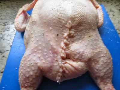 Pollo asado relleno de carne olla GM
