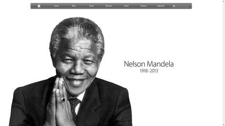 Neson Mandela Apple rinde homenaje a Nelson Mandela en sus website