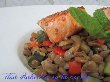 Lentejas salteadas con salmón y el conteo de sus distintas raciones Lentejas salteadas con salmón y el conteo de sus distintas raciones