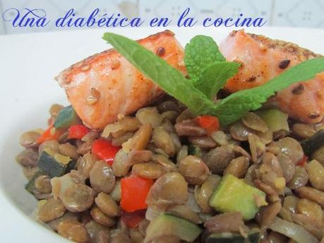 Lentejas salteadas con salmón y el conteo de sus distintas raciones Lentejas salteadas con salmón y el conteo de sus distintas raciones