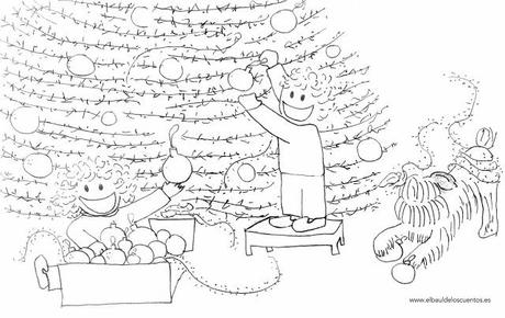 El árbol de Navidad de Tina y Leo para colorear El árbol de Navidad de Tina y Leo para colorear