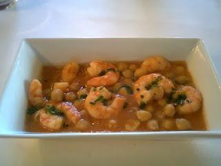 Gambas con garbanzos Gambas con garbanzos