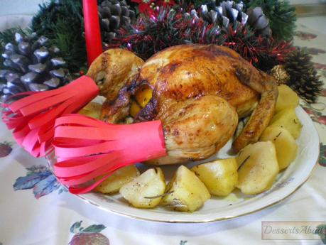 Pollo a la naranja con patatas asadas Pollo a la naranja con patatas asadas