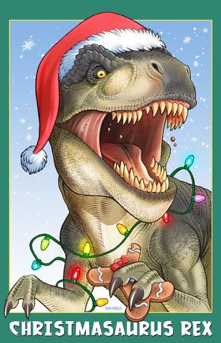 Una de dinosaurios navideños...