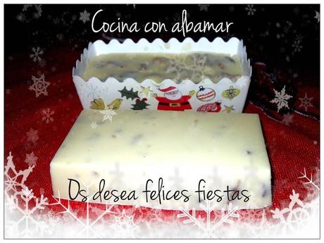 TURRON DE CHOCOLATE BLANCO Y NUECES. TURRON DE CHOCOLATE BLANCO Y NUECES.